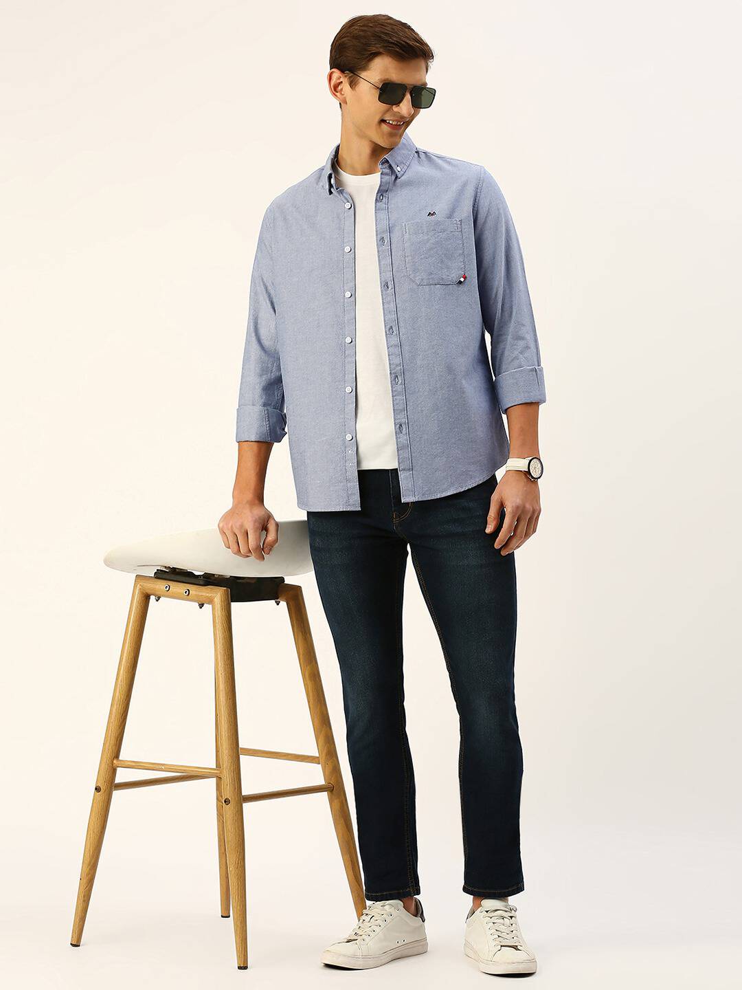 Thomas Scott Men Classic Slim Fit Pure Cotton Casual Shirt