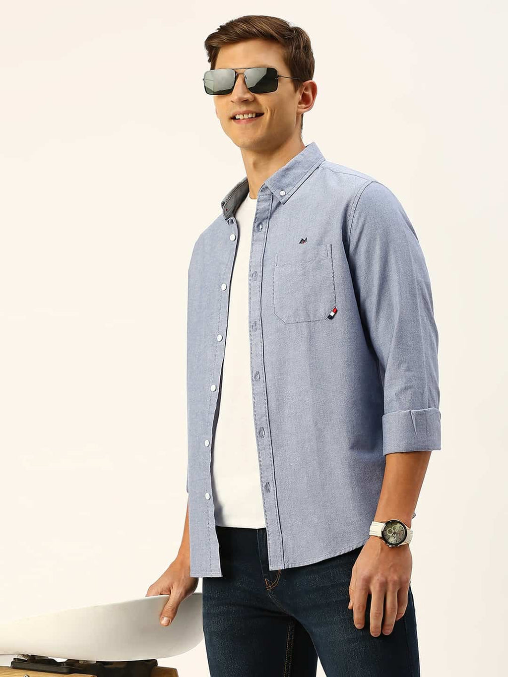 Thomas Scott Men Classic Slim Fit Pure Cotton Casual Shirt