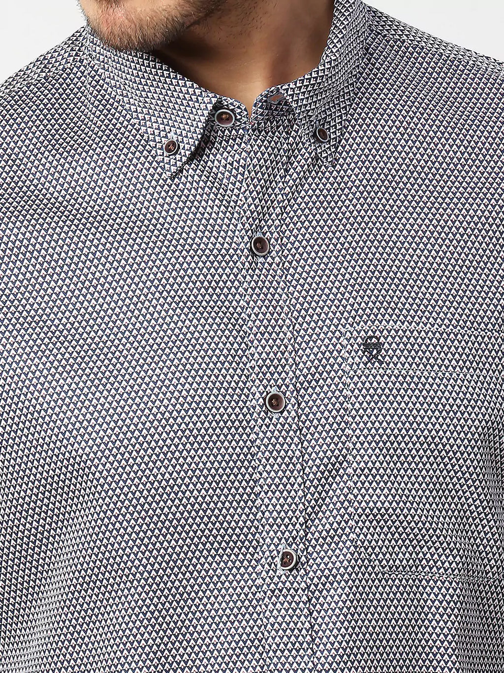 Thomas Scott Men White Slim Fit Printed Cotton Casual Shirt