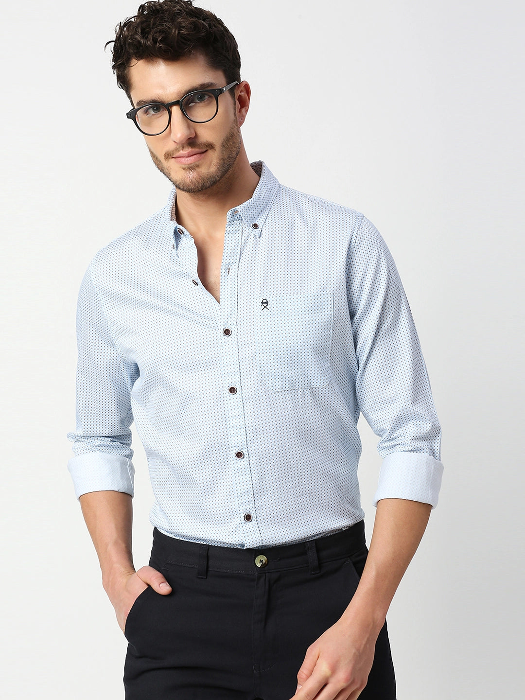 Thomas Scott Men Slim Fit Printed Casual Cotton Shirt