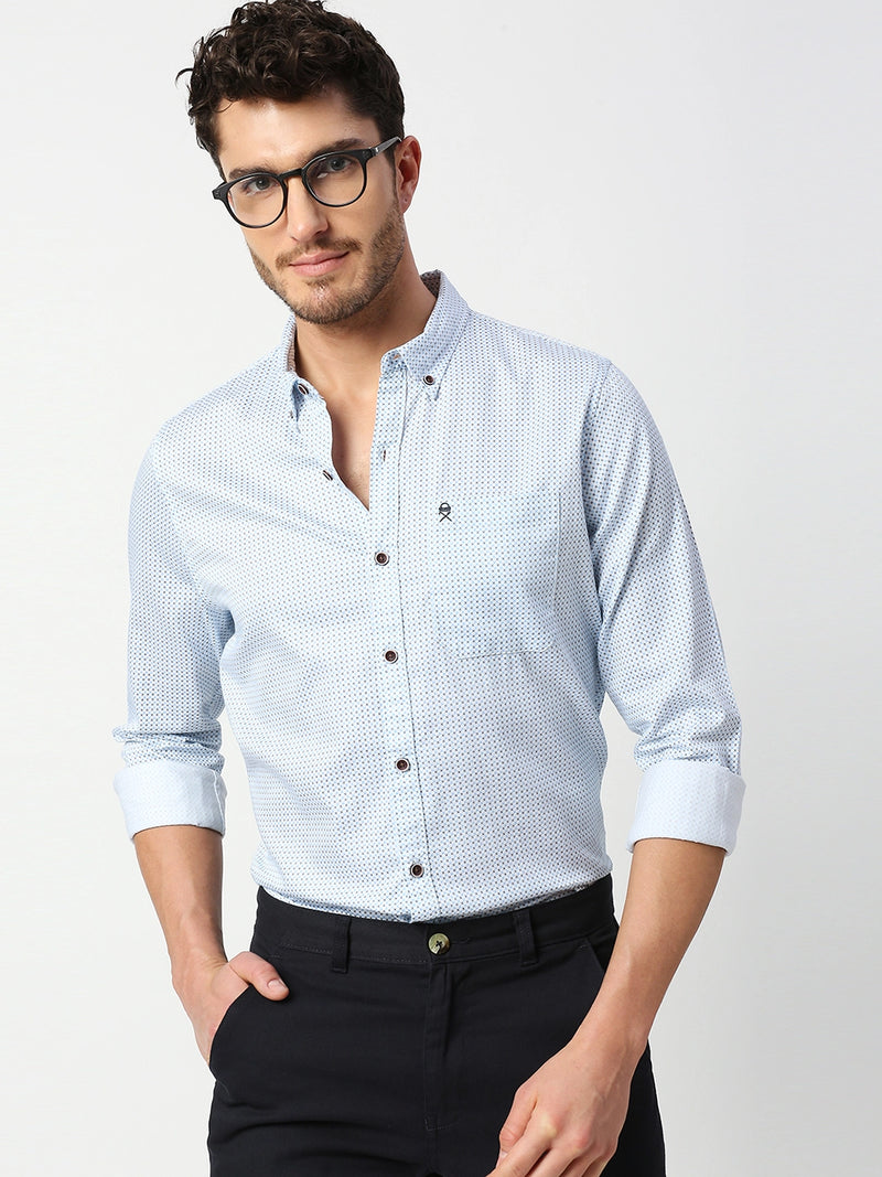 Thomas Scott Men Slim Fit Printed Casual Cotton Shirt