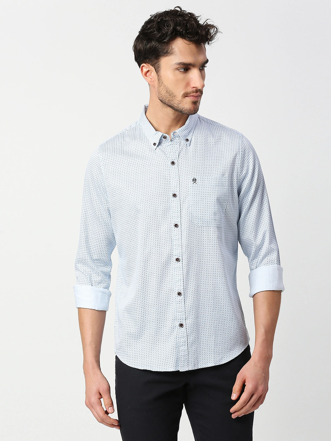 Thomas Scott Men Slim Fit Printed Casual Cotton Shirt