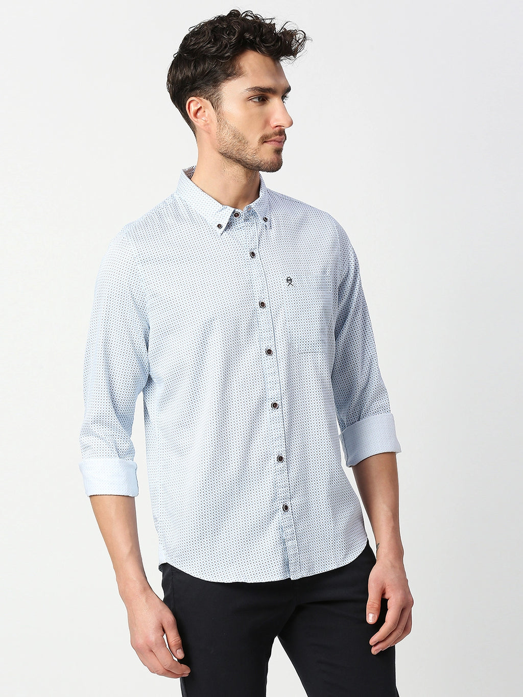 Thomas Scott Men Slim Fit Printed Casual Cotton Shirt