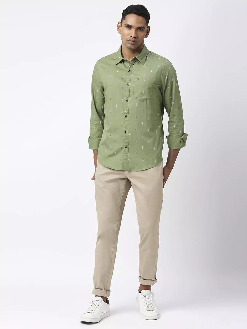 Thomas Scott Men Slim Fit Printed Casual Cotton Shirt