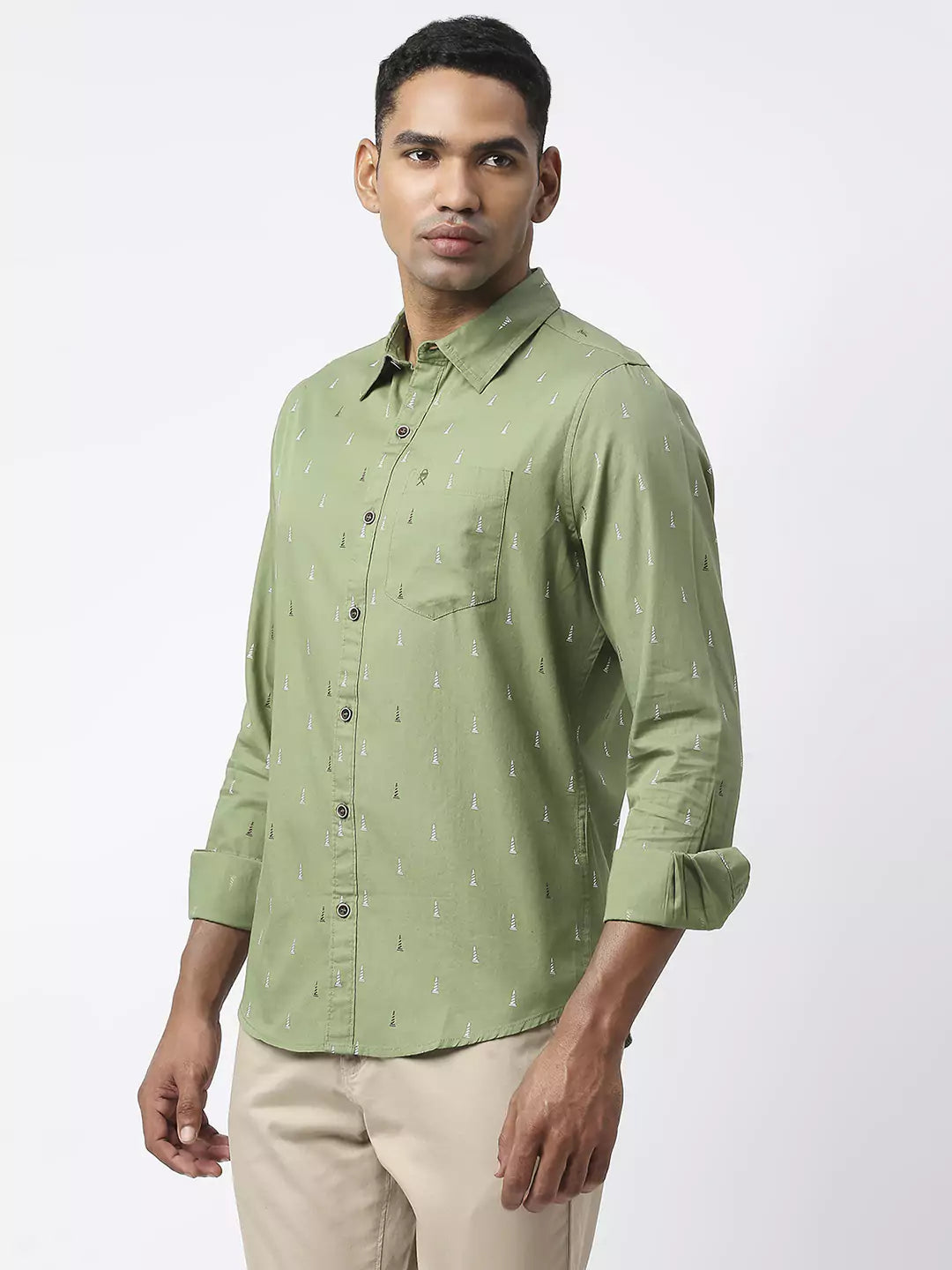 Thomas Scott Men Slim Fit Printed Casual Cotton Shirt
