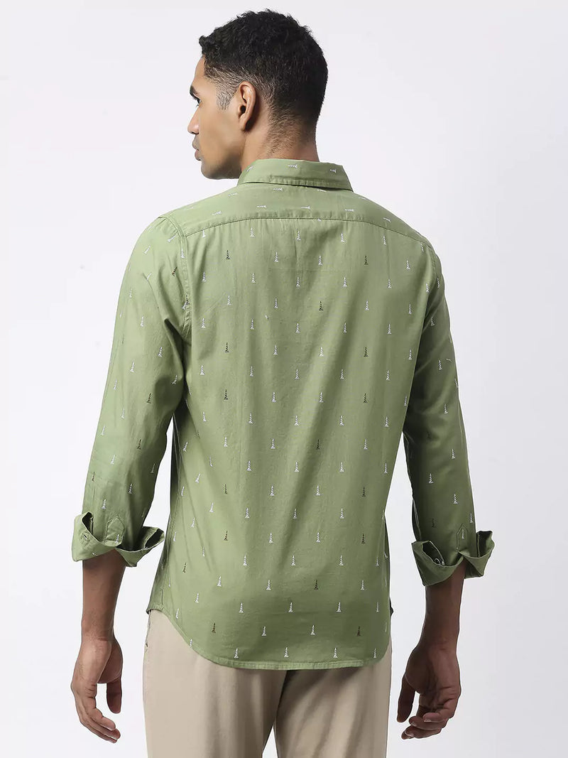 Thomas Scott Men Slim Fit Printed Casual Cotton Shirt