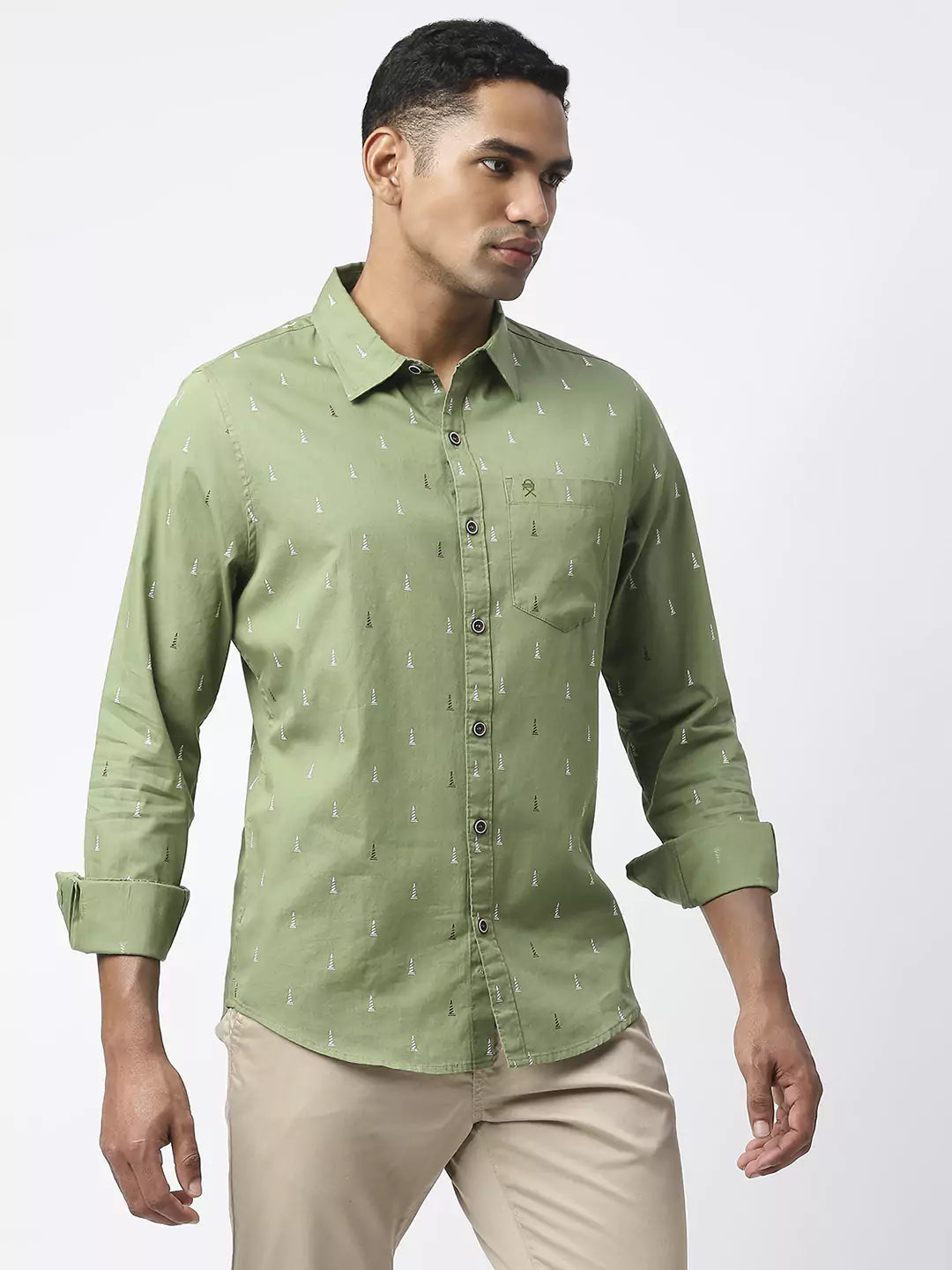 Thomas Scott Men Slim Fit Printed Casual Cotton Shirt