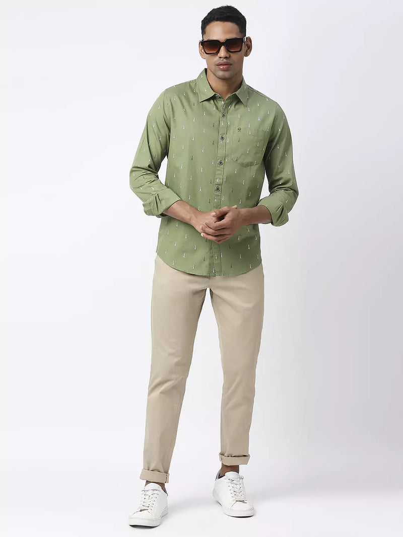 Thomas Scott Men Slim Fit Printed Casual Cotton Shirt