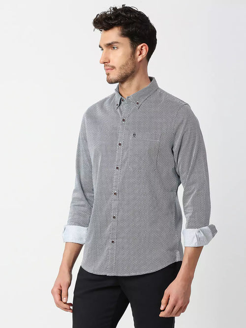 Thomas Scott Men Slim Fit Printed Casual Cotton Shirt