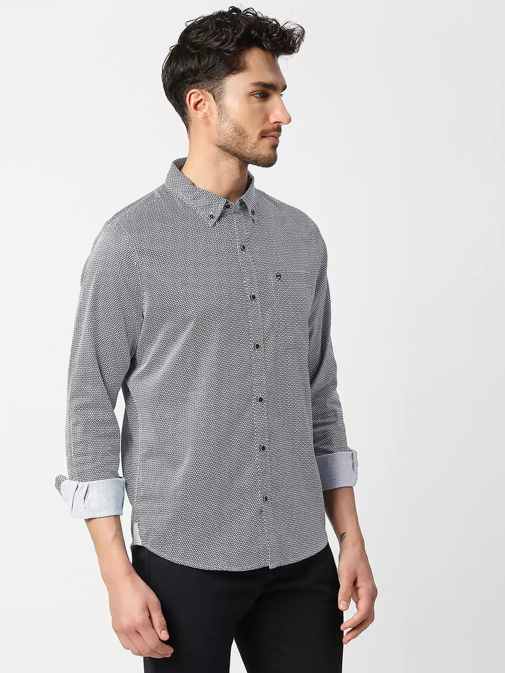 Thomas Scott Men Slim Fit Printed Casual Cotton Shirt