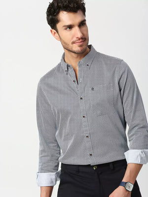 Thomas Scott Men Slim Fit Printed Casual Cotton Shirt