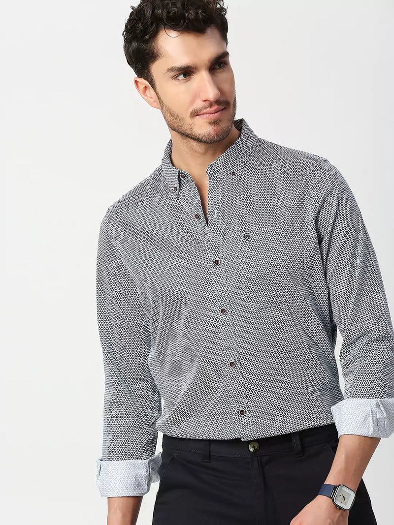 Thomas Scott Men Slim Fit Printed Casual Cotton Shirt
