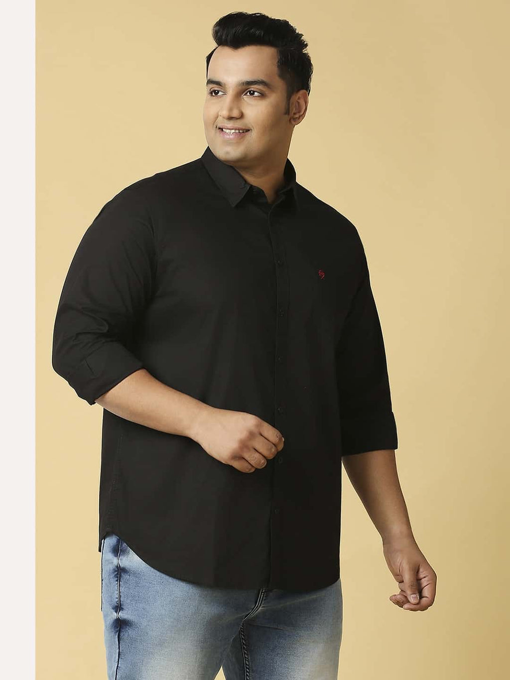 Thomas Scott Men Plus Size Classic Spread Collar Pure Cotton Casual Shirt