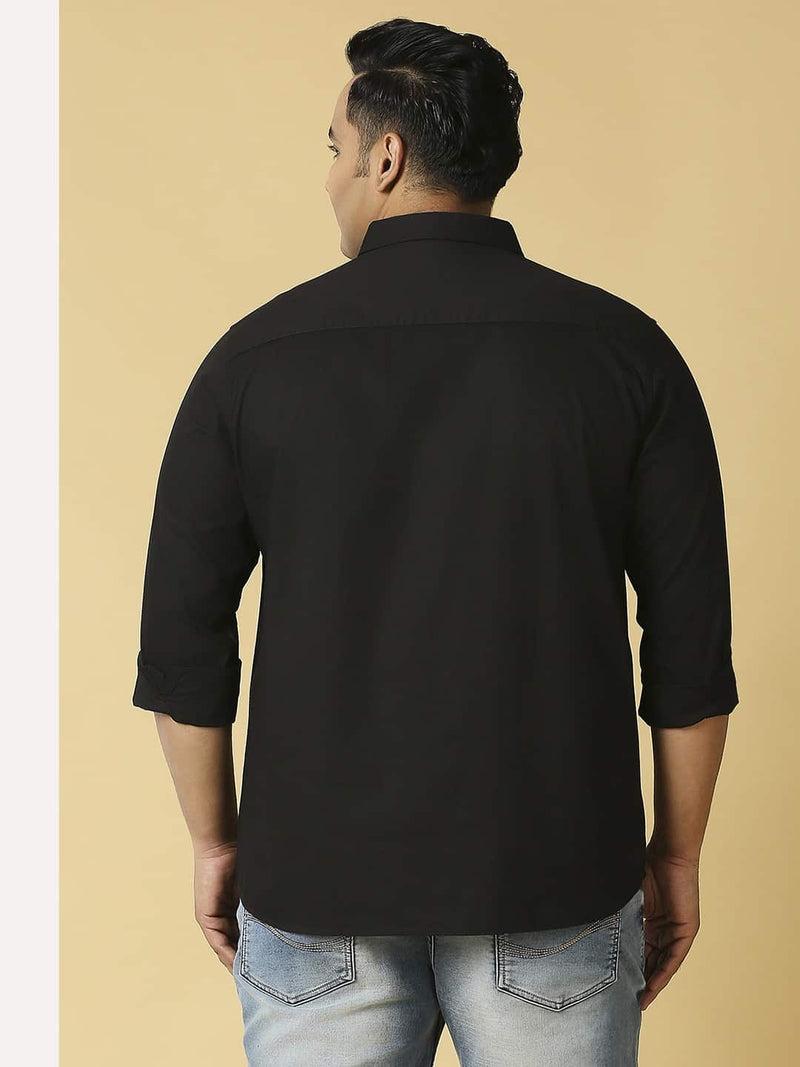 Thomas Scott Men Plus Size Classic Spread Collar Pure Cotton Casual Shirt