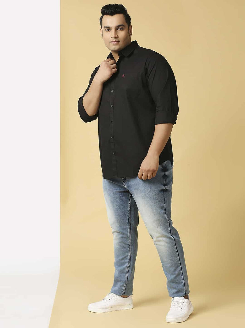 Thomas Scott Men Plus Size Classic Spread Collar Pure Cotton Casual Shirt