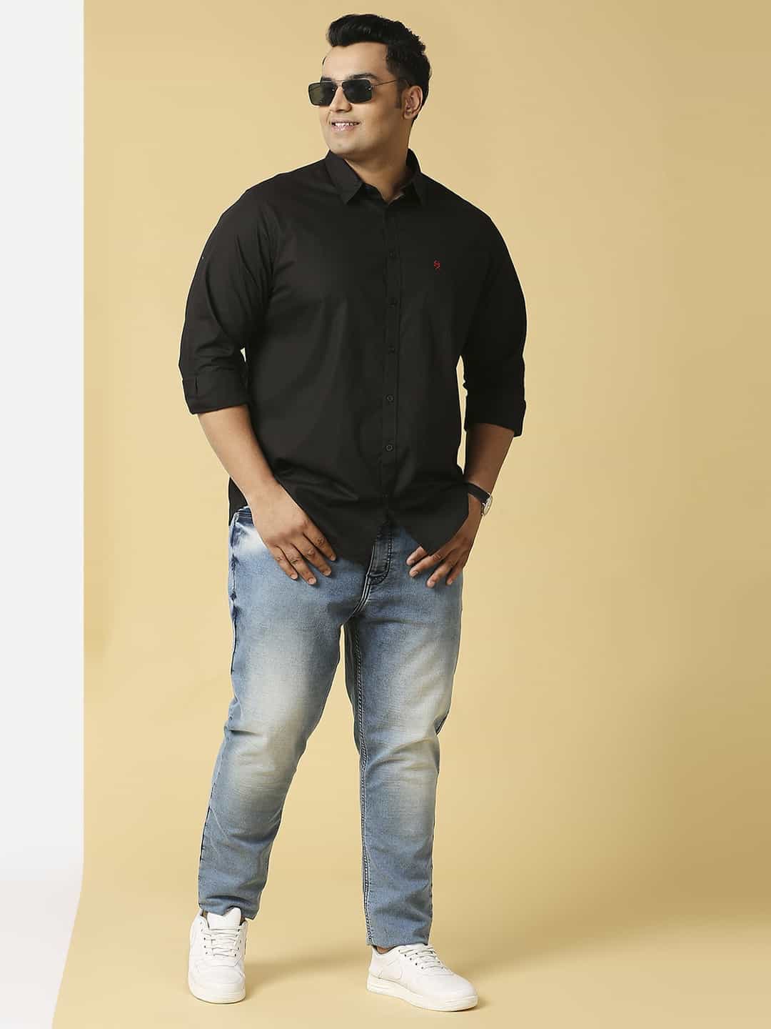 Thomas Scott Men Plus Size Classic Spread Collar Pure Cotton Casual Shirt