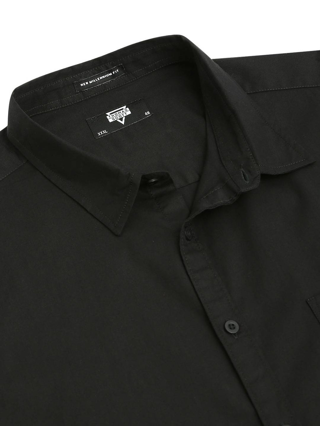 Thomas Scott Men Plus Size Classic Spread Collar Pure Cotton Casual Shirt
