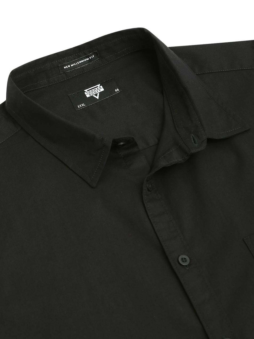 Thomas Scott Men Plus Size Classic Spread Collar Pure Cotton Casual Shirt