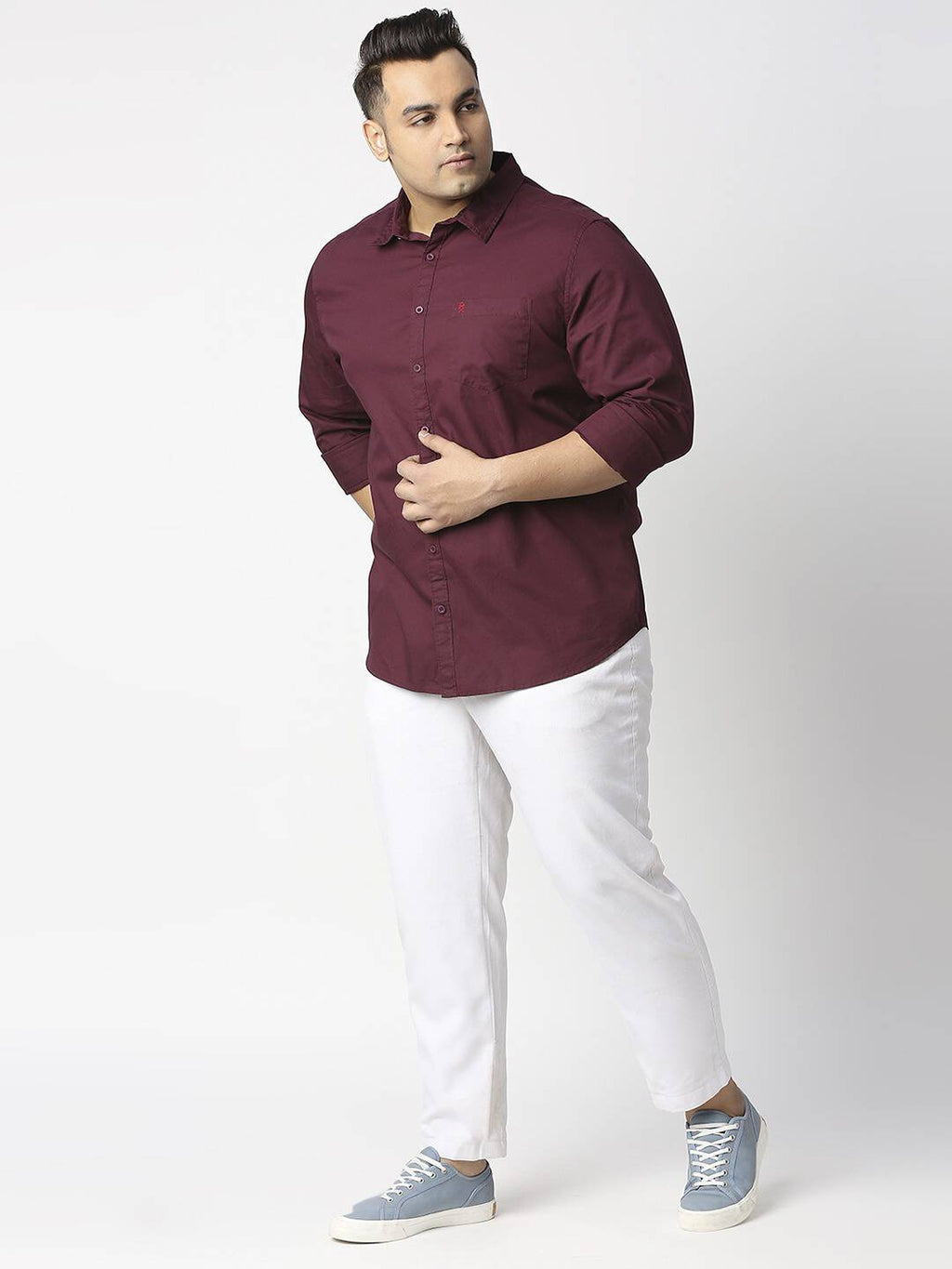 Thomas Scott Men Plus Size Cotton Casual Shirt