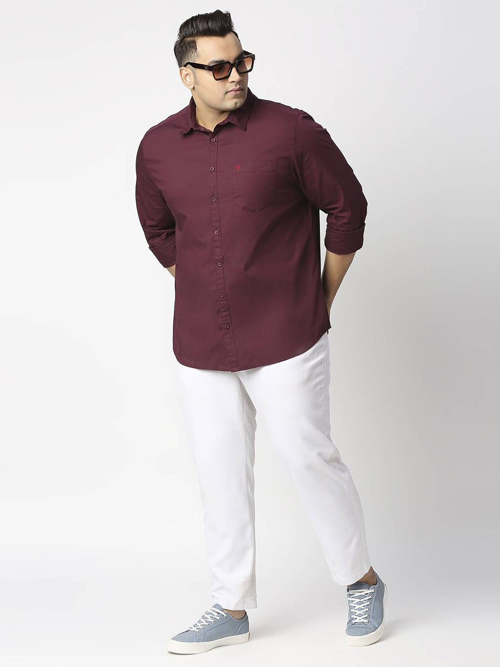 Thomas Scott Men Plus Size Cotton Casual Shirt