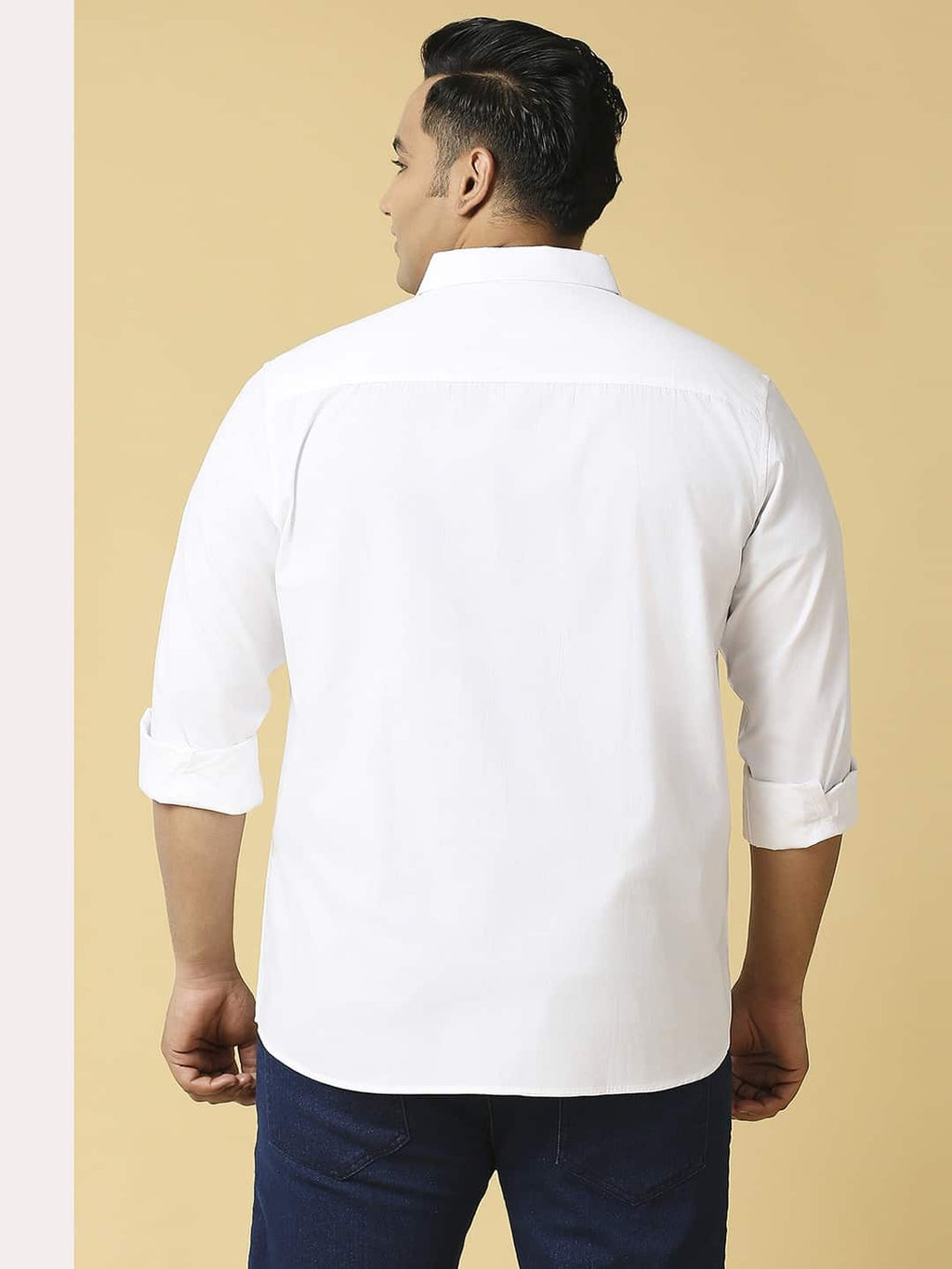 Thomas Scott Men Plus Size Classic Spread Collar Pure Cotton Casual Shirt