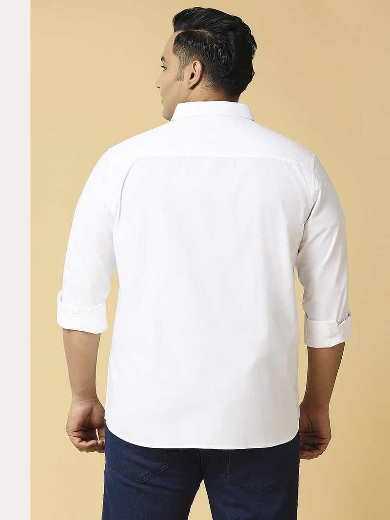 Thomas Scott Men Plus Size Classic Spread Collar Pure Cotton Casual Shirt