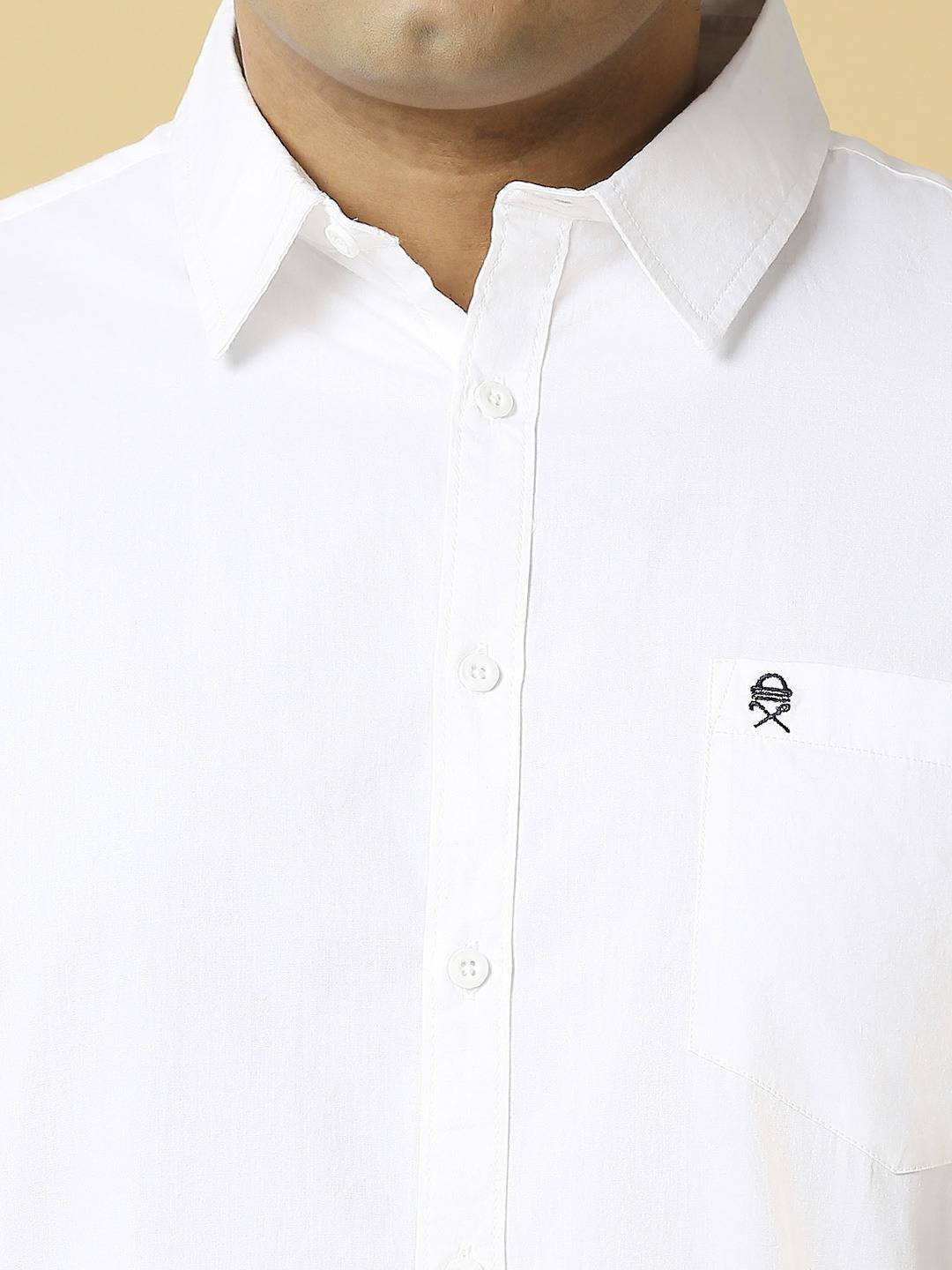Thomas Scott Men Plus Size Classic Spread Collar Pure Cotton Casual Shirt