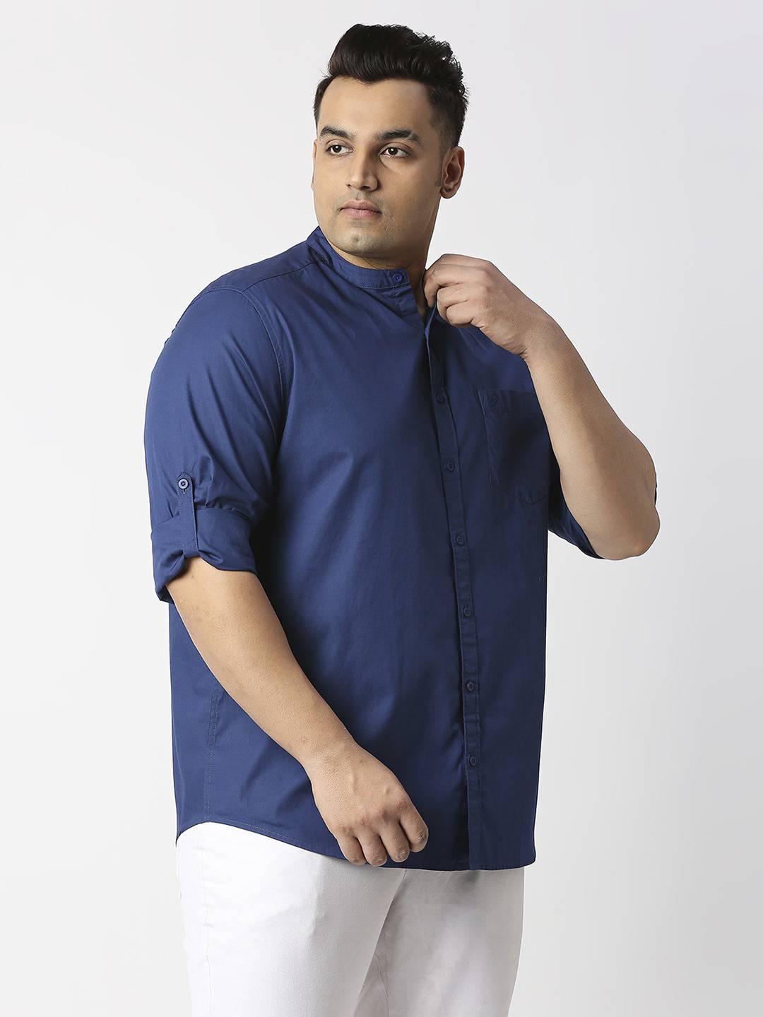 Thomas Scott Men Plus Size Premium Slim Fit Pure Cotton Casual Shirt