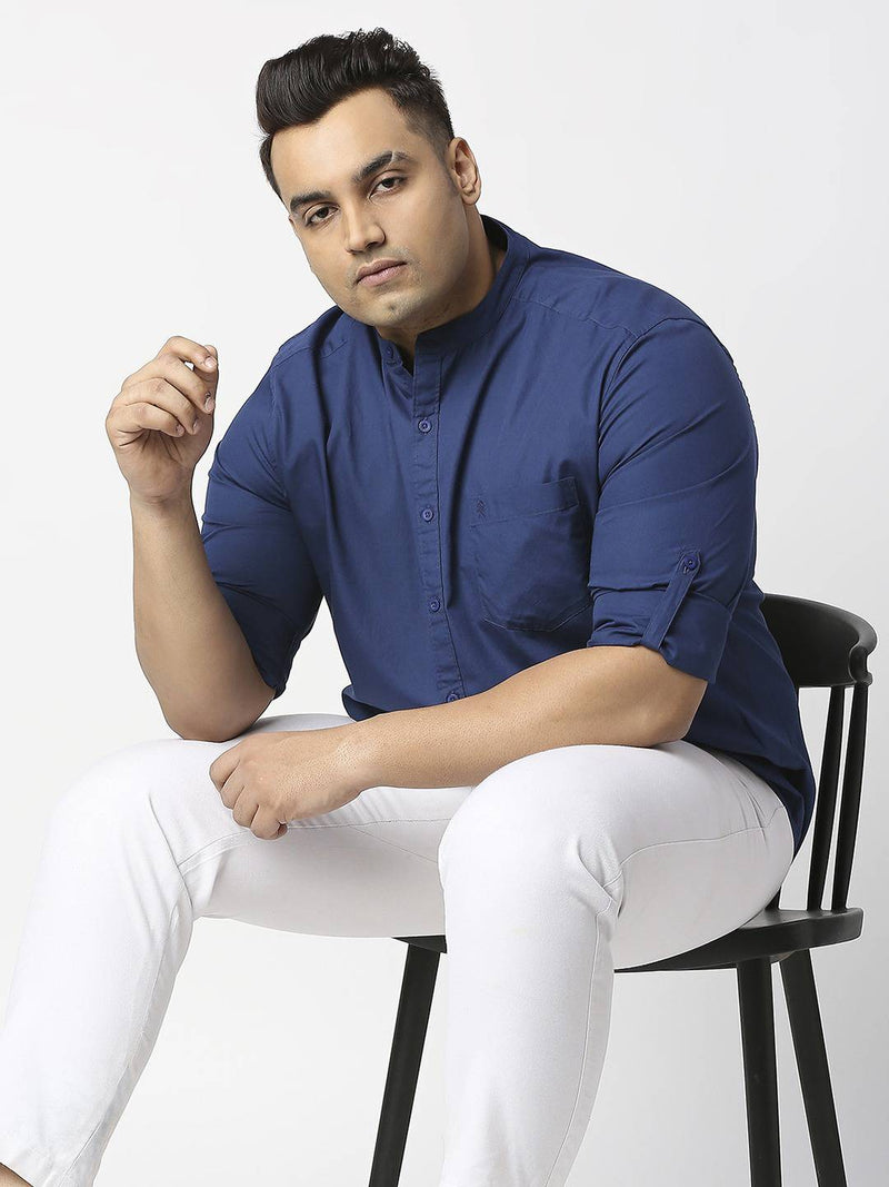 Thomas Scott Men Plus Size Premium Slim Fit Pure Cotton Casual Shirt