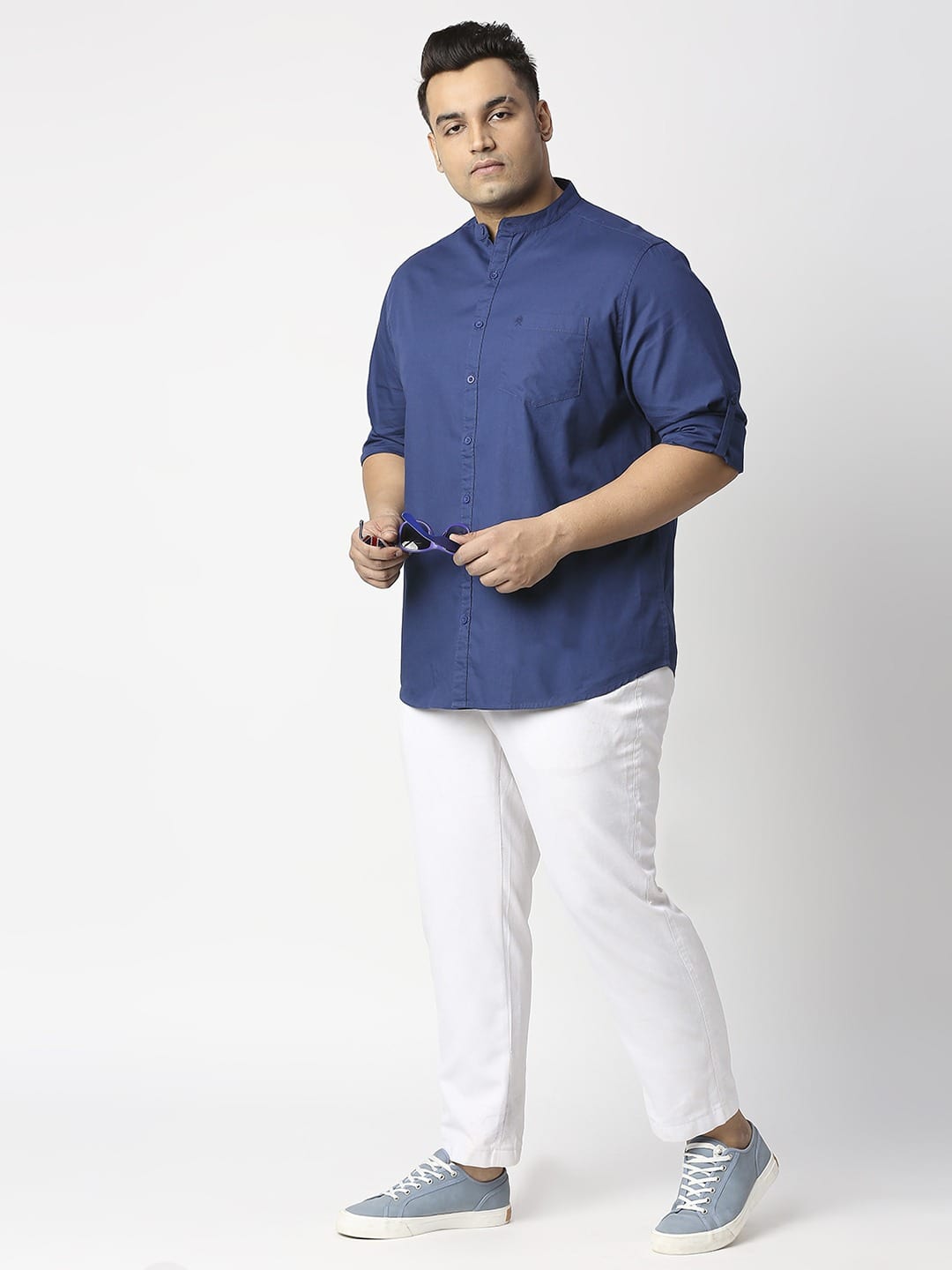 Thomas Scott Men Plus Size Premium Slim Fit Pure Cotton Casual Shirt