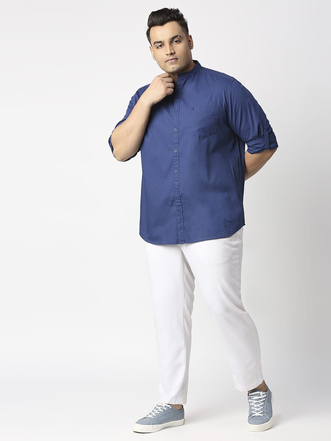 Thomas Scott Men Plus Size Premium Slim Fit Pure Cotton Casual Shirt
