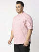 Plus Size Mandarin Collar Slim Fit Cotton Casual Shirt For Men