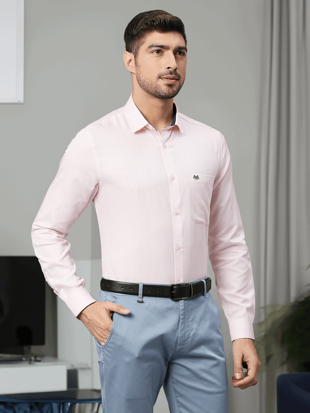 Thomas Scott Men Classic Slim Fit Opaque Pure Cotton Formal Shirt