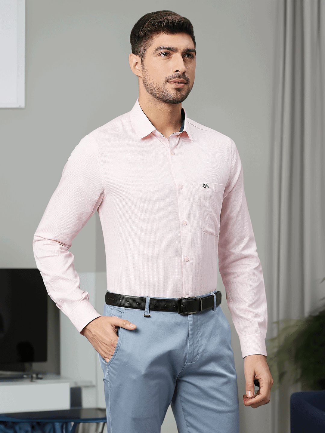 Thomas Scott Men Classic Slim Fit Opaque Pure Cotton Formal Shirt