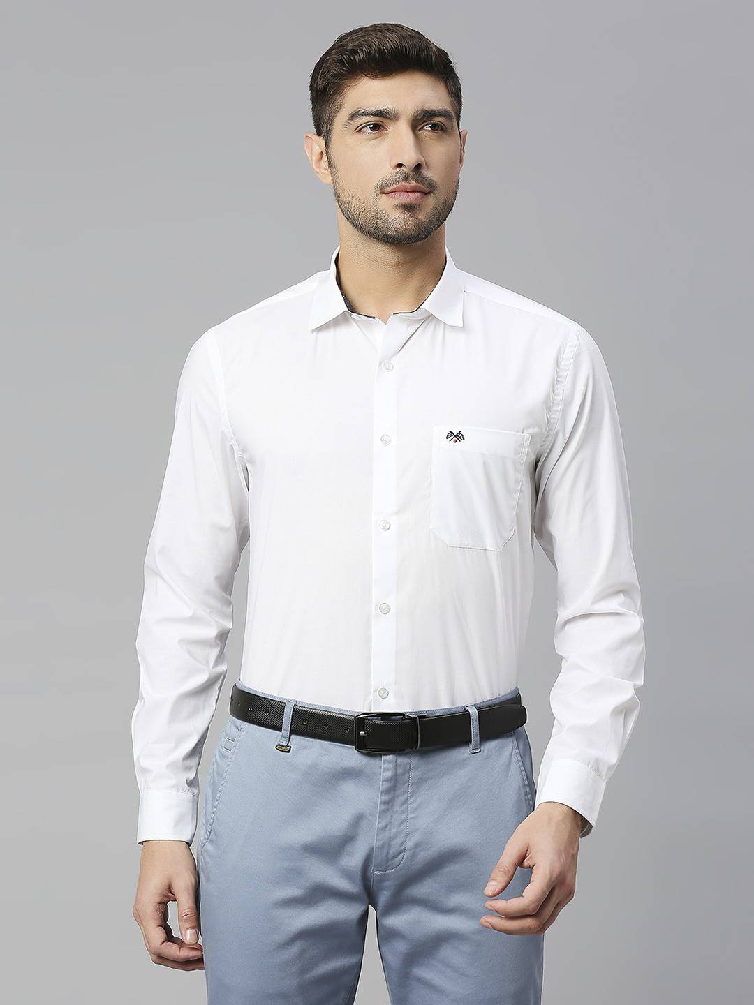 Thomas Scott Men Spread Collar Classic Fit Slim Fit Pure Cotton Formal Shirt