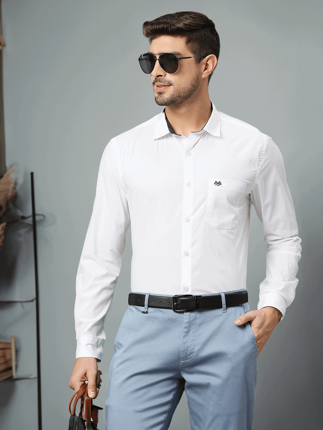 Thomas Scott Men Spread Collar Classic Fit Slim Fit Pure Cotton Formal Shirt