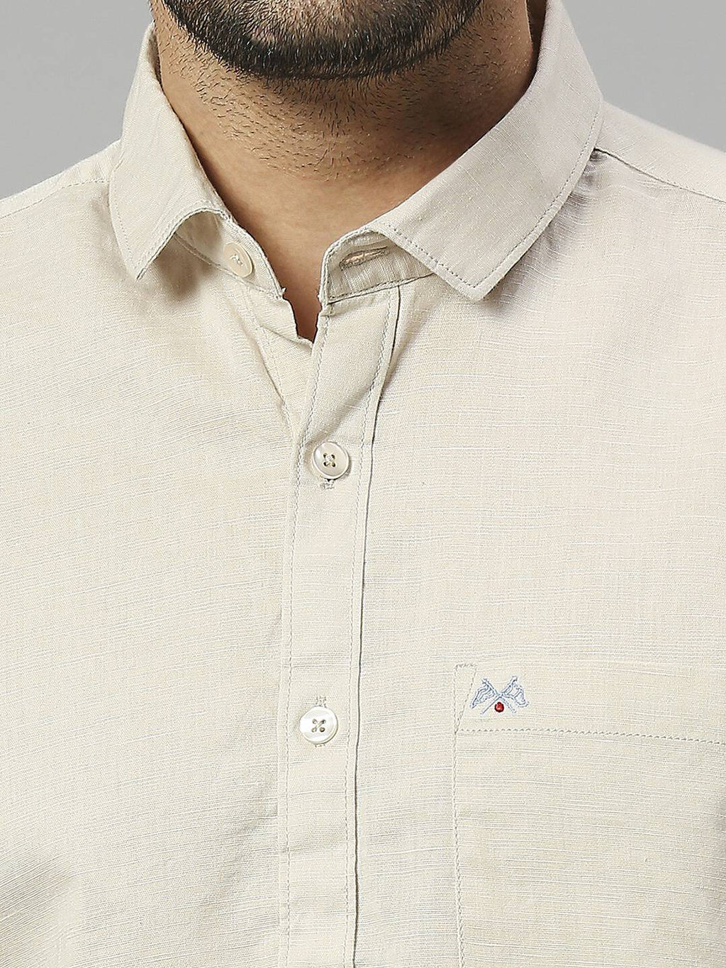 Thomas Scott Men Classic Slim Fit Opaque Cotton Linen Casual Shirt