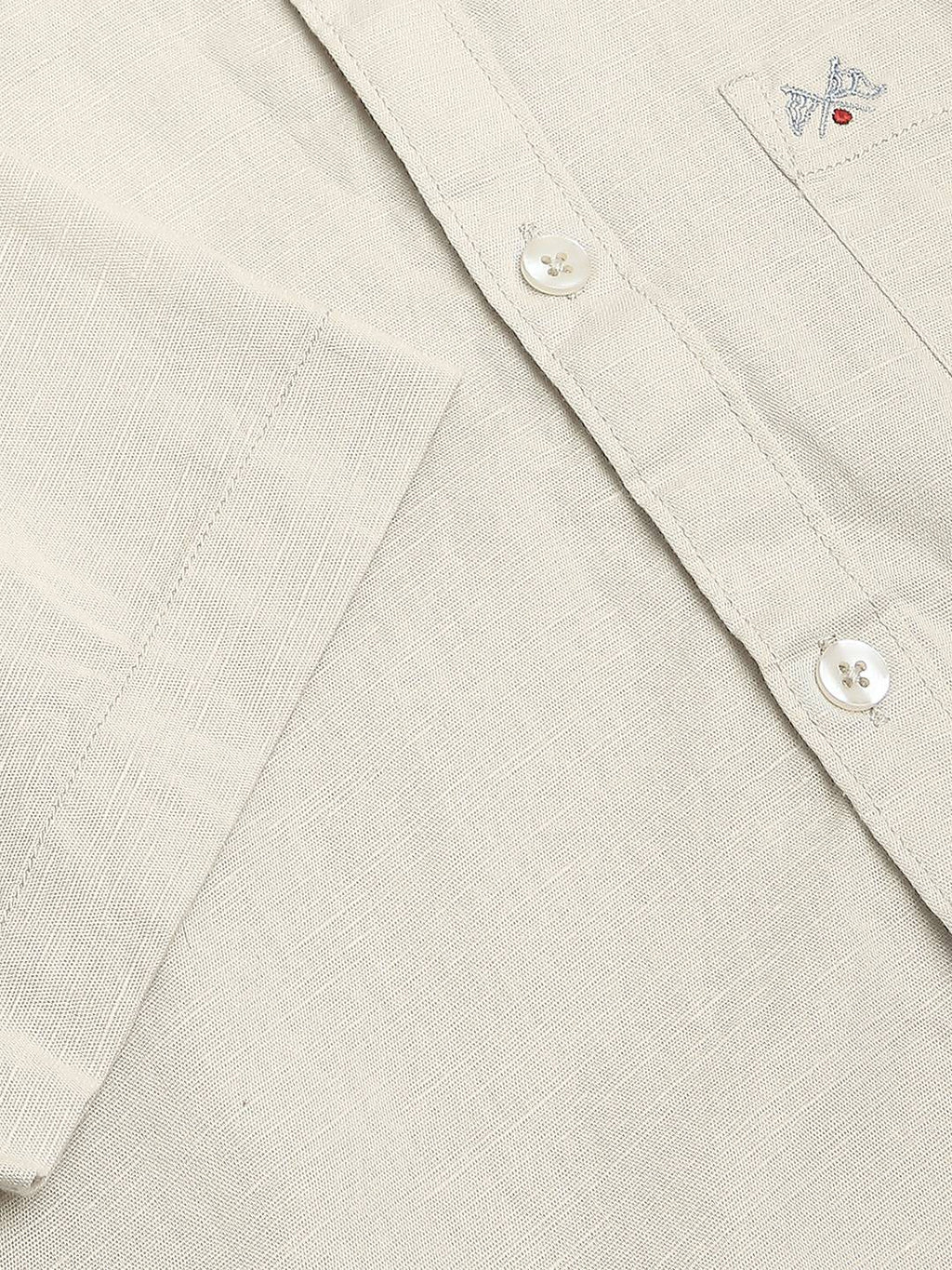 Thomas Scott Men Classic Slim Fit Opaque Cotton Linen Casual Shirt