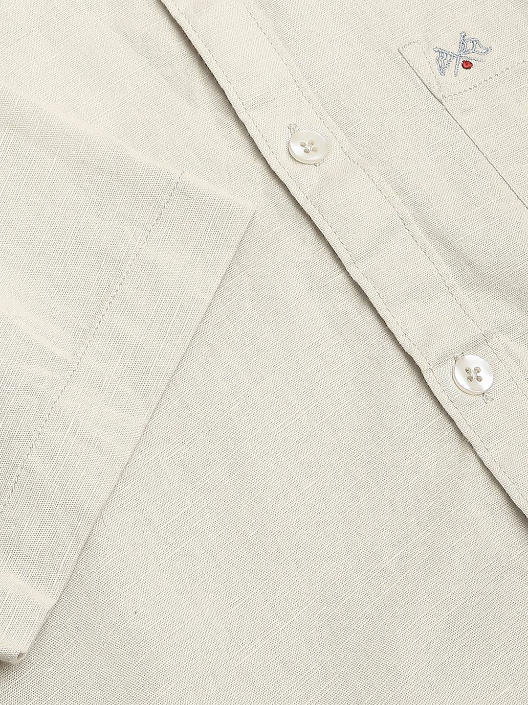 Thomas Scott Men Classic Slim Fit Opaque Cotton Linen Casual Shirt
