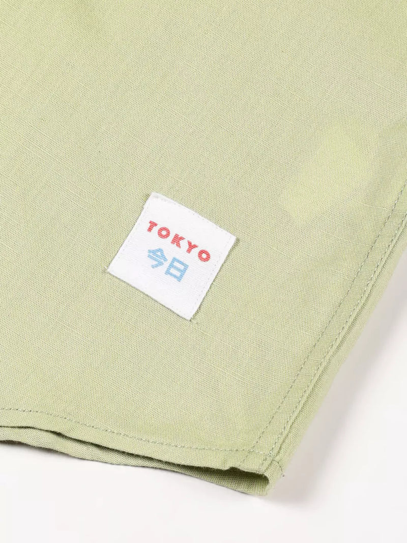 Thomas Scott Men Classic Cotton Linen Slim Fit Short Sleeves Casual Shirt
