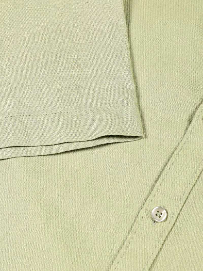 Thomas Scott Men Classic Cotton Linen Slim Fit Short Sleeves Casual Shirt