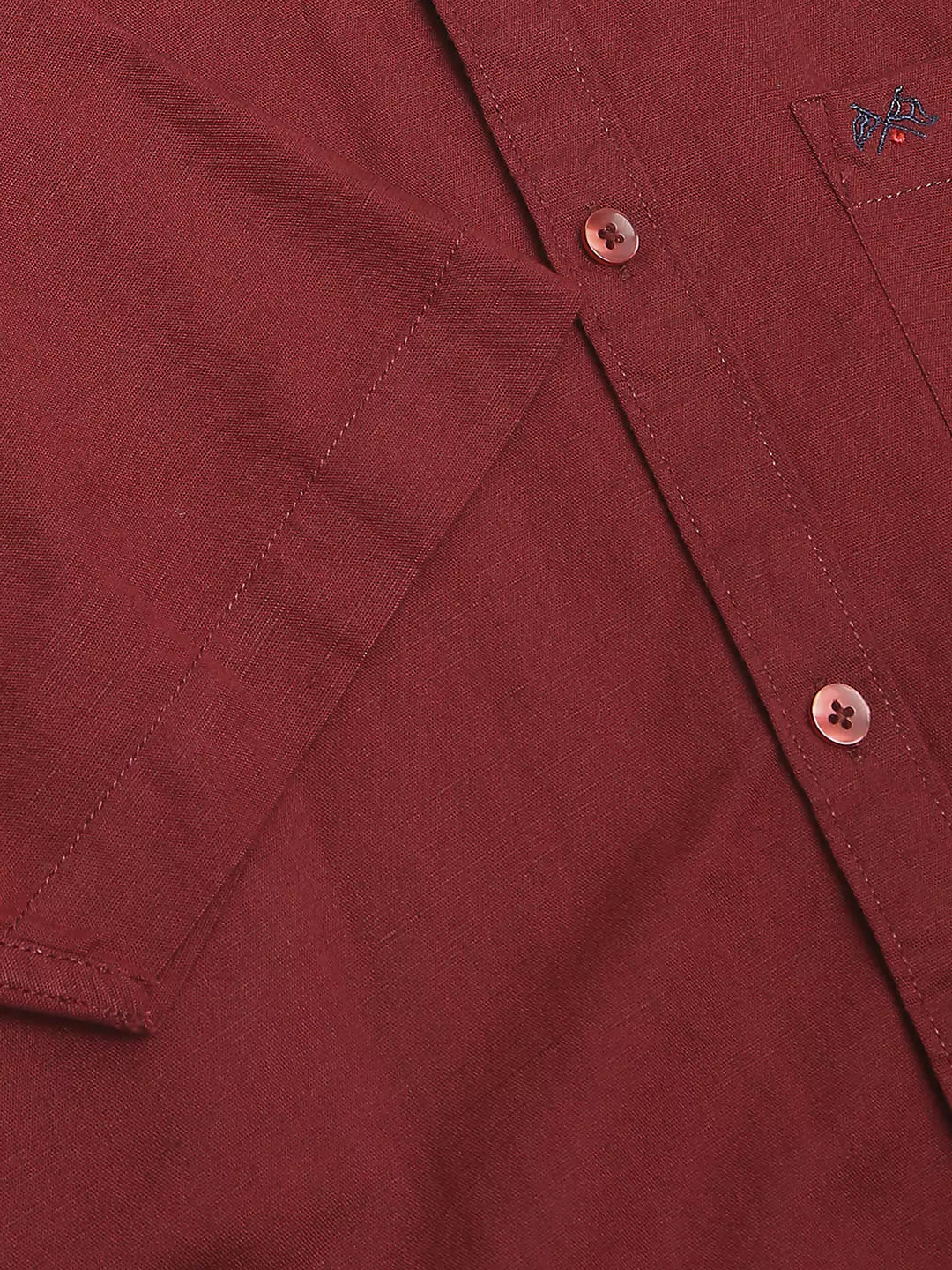 Thomas Scott Men Classic Slim Fit Opaque Cotton Linen Casual Shirt