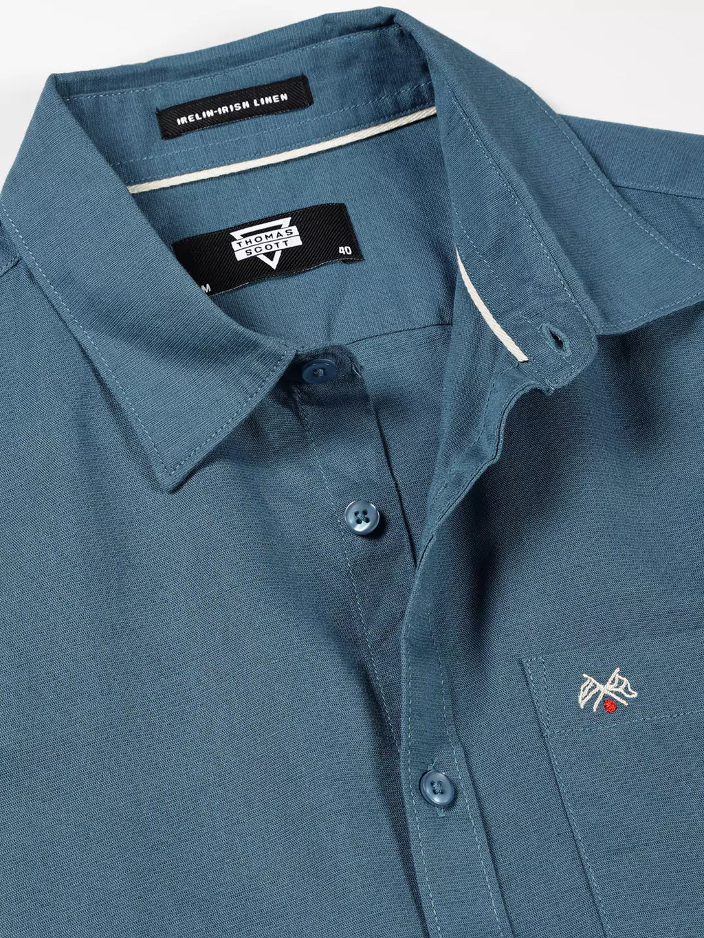 Thomas Scott Men Classic Slim Fit Casual Cotton Linen Shirt