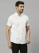 Thomas Scott Men Cutaway Collar Classic Slim Fit Cotton Linen Casual Shirt