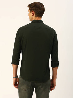 Thomas Scott Men Cotton Twill Classic Slim Fit Opaque Casual Shirt