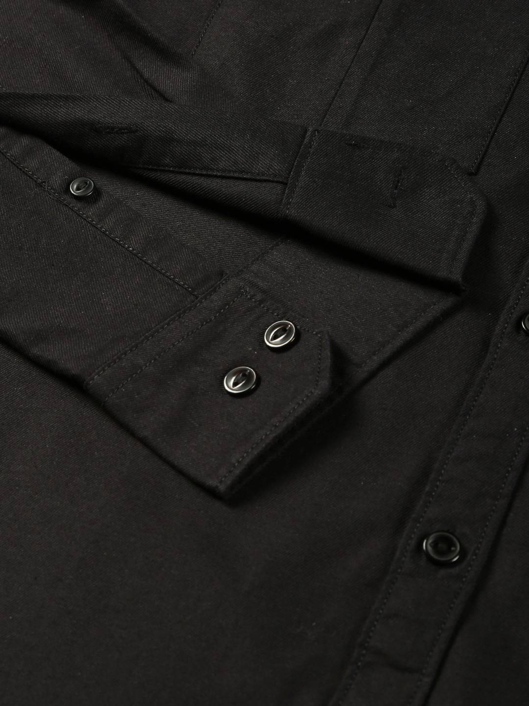 Thomas Scott Men Classic spread collar Long Sleeves Slim Fit Casual Cotton Shirt