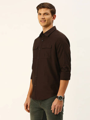 Thomas Scott Men Classic Slim Fit Twill Weave Pure Cotton Casual Shirt