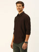 Brown Classic Slim Fit Twill Weave Pure Cotton Casual Shirt For Men