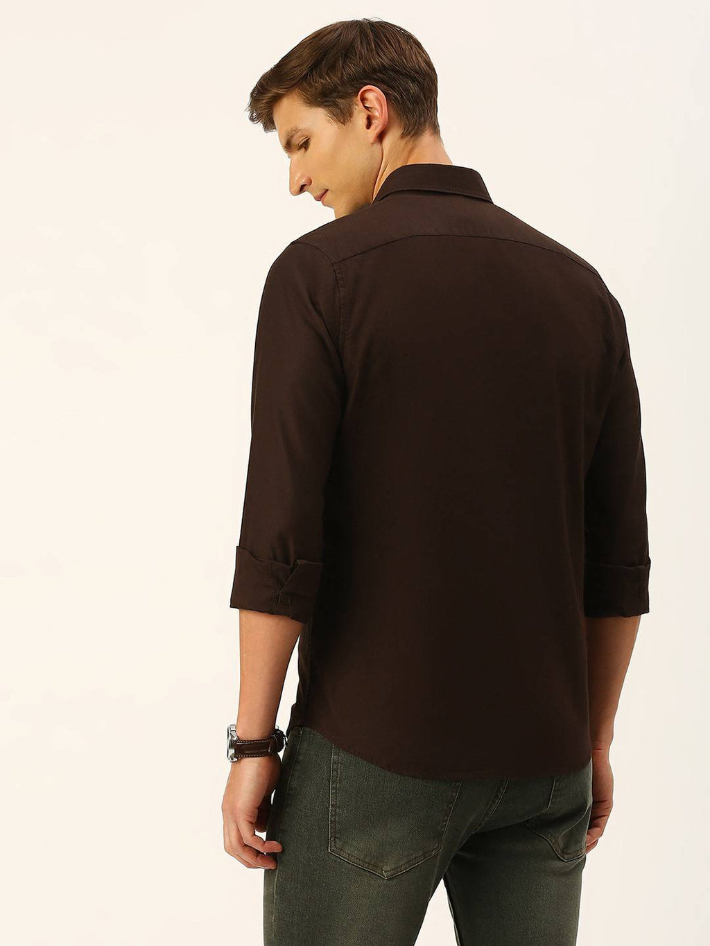 Thomas Scott Men Classic Slim Fit Twill Weave Pure Cotton Casual Shirt