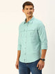 Thomas Scott Men Cotton Twill Classic Slim Fit Opaque Casual Shirt